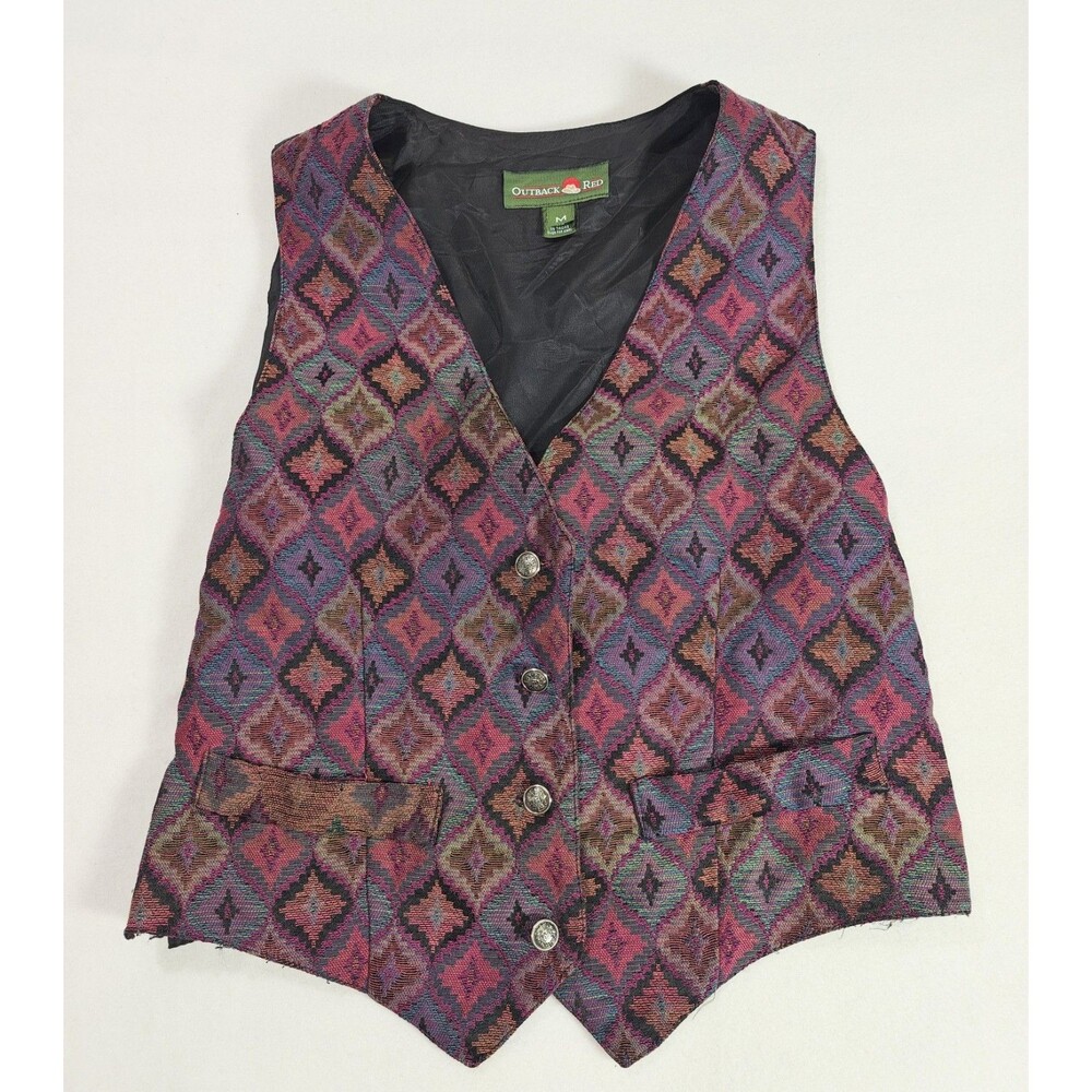 Outback Red Men’s Hasley Vest Size M Regular Red Multicolor Outdoor Western